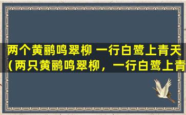 两个黄鹂鸣翠柳 一行白鹭上青天（两只黄鹂鸣翠柳，一行白鹭上青天）